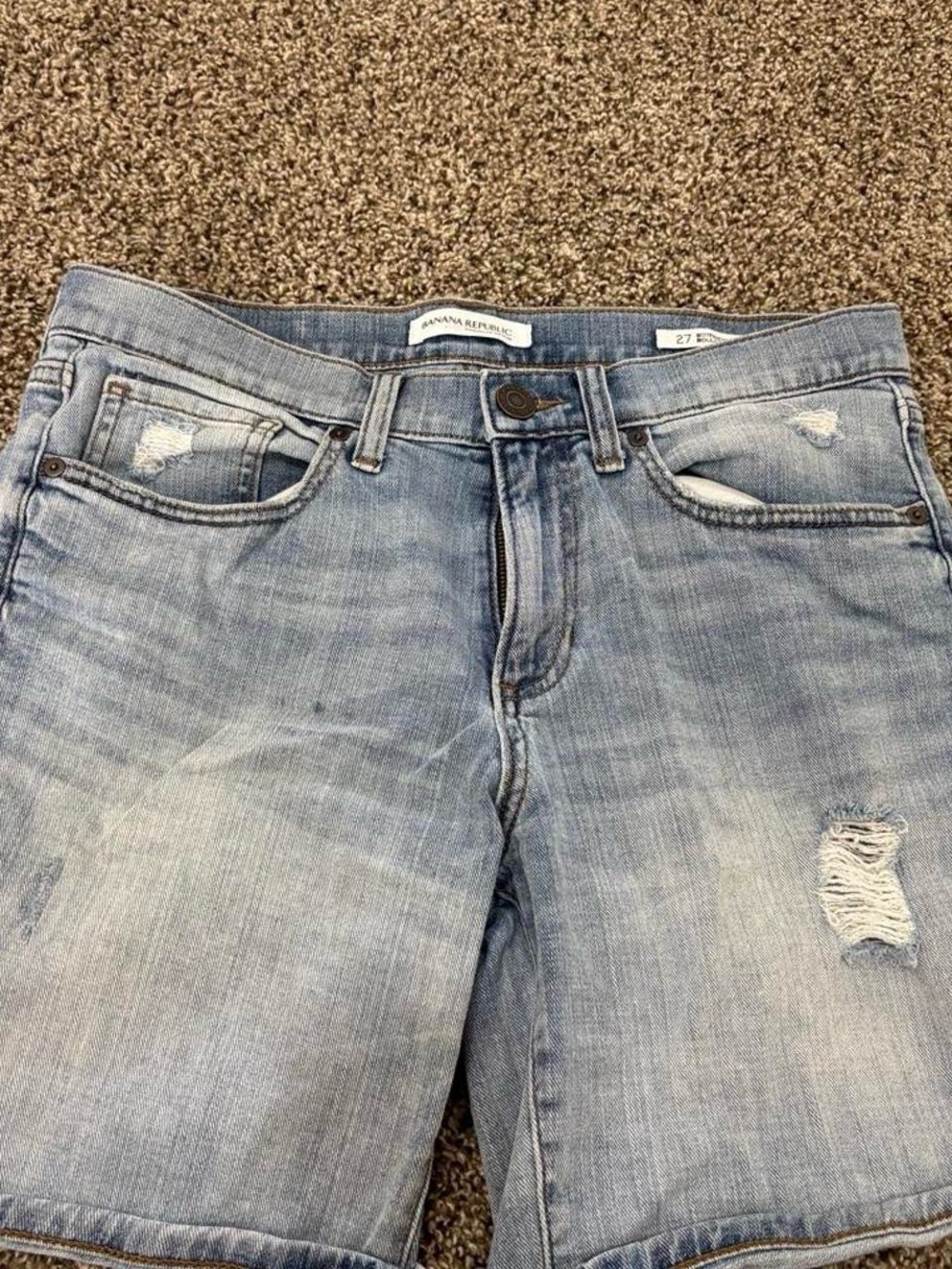 Banana Republic Light Wash Distressed Boyfriend Jeans